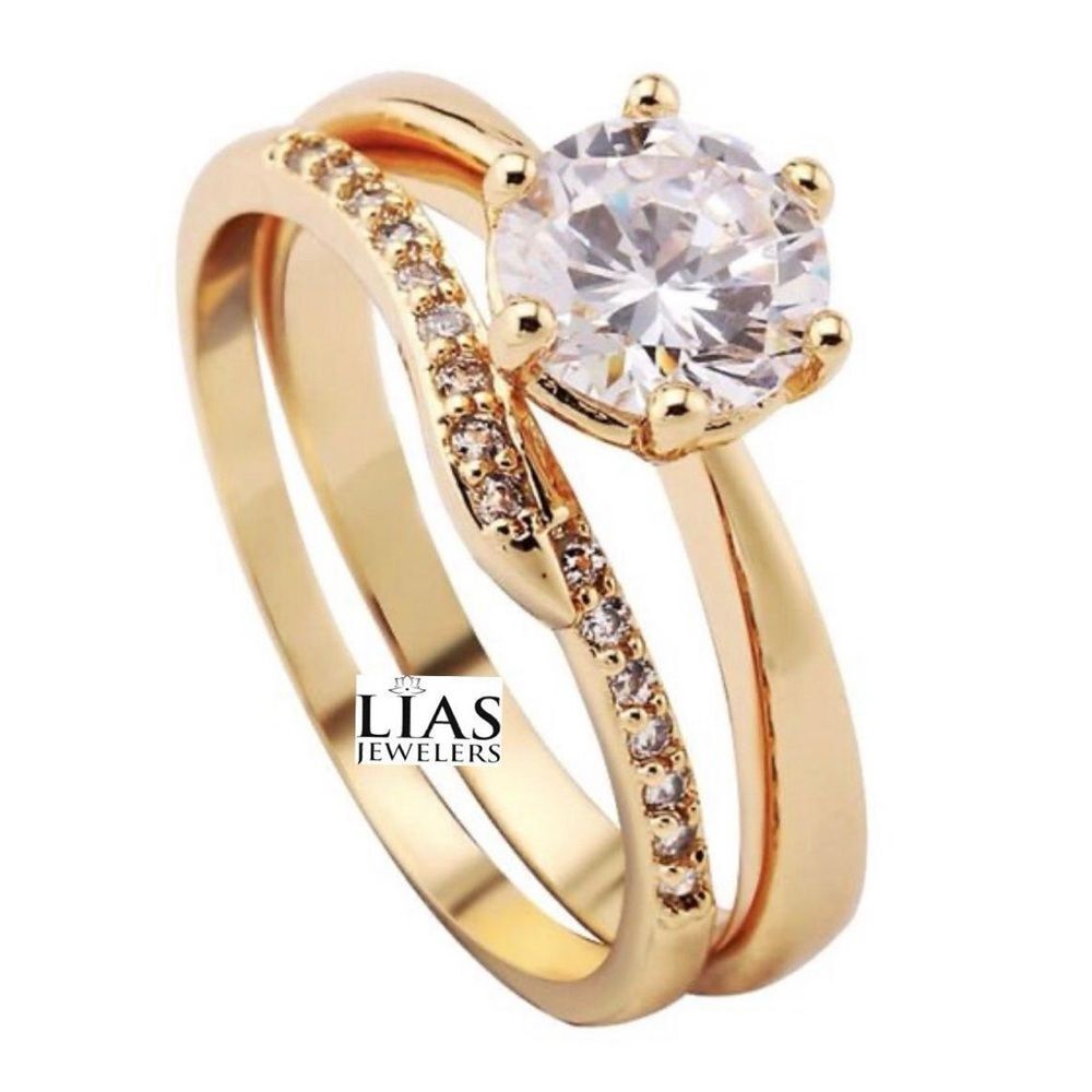 New 18k yellow gold wedding ring set
